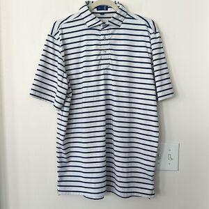 Stitch Striped Relaxed Fit Polo Golf Shirt M